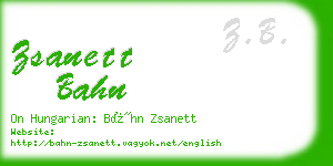 zsanett bahn business card